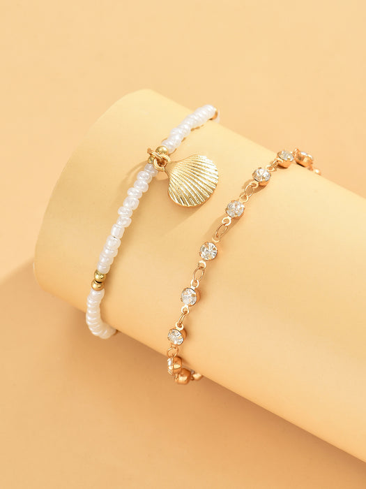 Wholesale Retro Evil Eye Anklet Copper Geometric Shape Party Jewelry Accessory