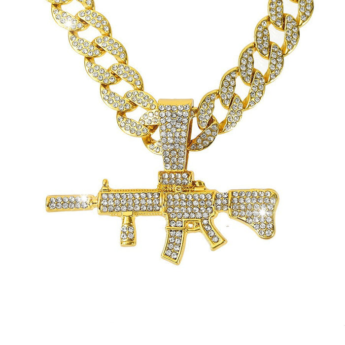 Wholesale Diamond Pendant Alloy Men's Necklace JDC-NE-QingR016