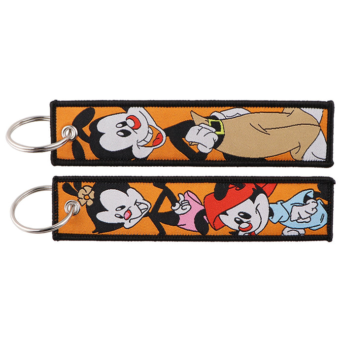 Wholesale Cartoon Cute Capybara Animal Woven Label Lanyard Keychain JDC-KC-KKX005