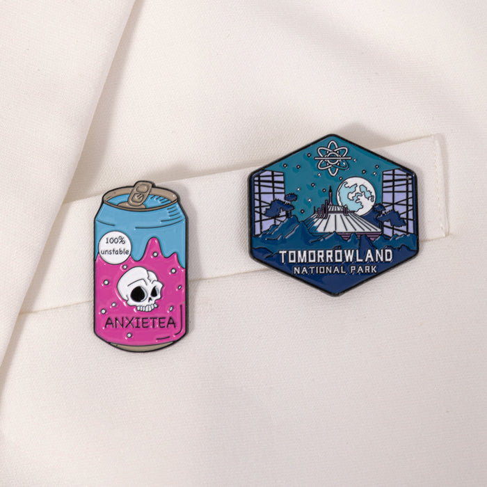 Wholesale Cartoon brooch outdoor park camping alloy badge personalized clothing accessories badge