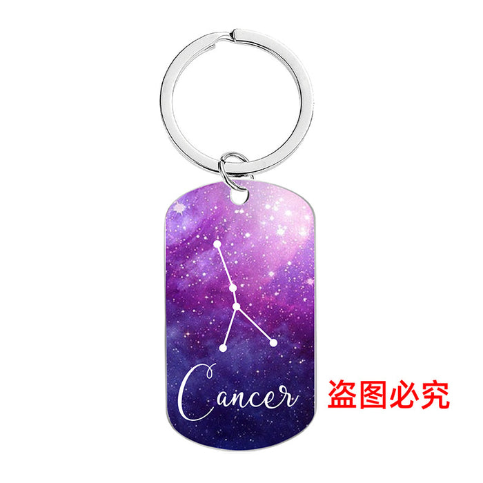 Wholesale 12 Constellations Metal Keychains JDC-KC-GangGu056