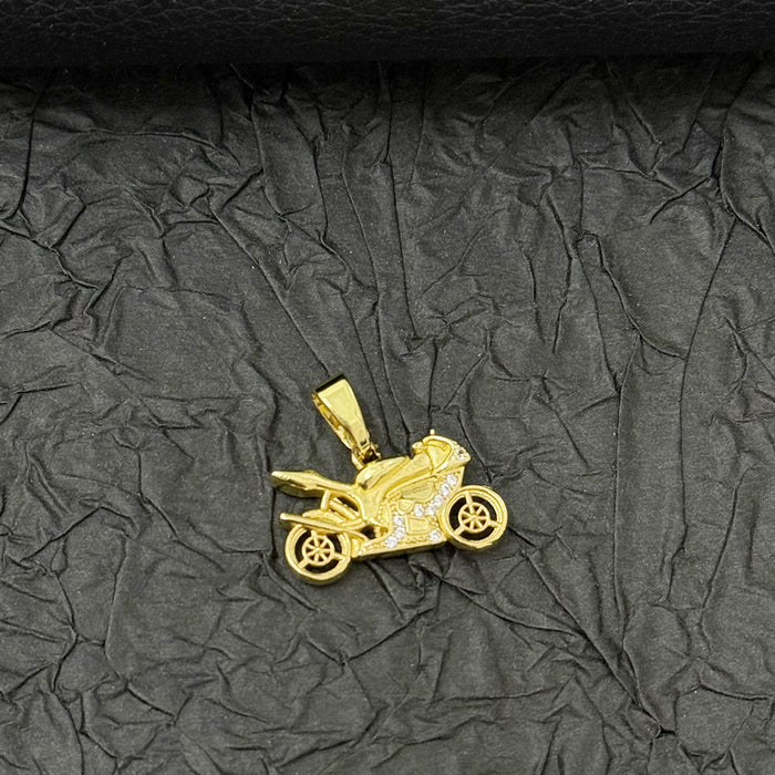 Wholesale  motorcycle pendant necklace copper gold-plated micro-inlaid zircon jewelry accessories  men's and women's jewelry