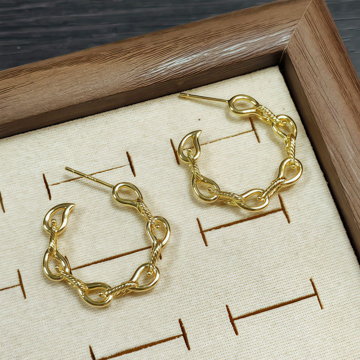 Wholesale C-shaped earrings with earrings, fashionable, simple and versatile. Earrings and accessories