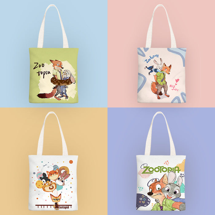 Wholesale Cartoon anime pattern canvas single-shoulder shopping bags