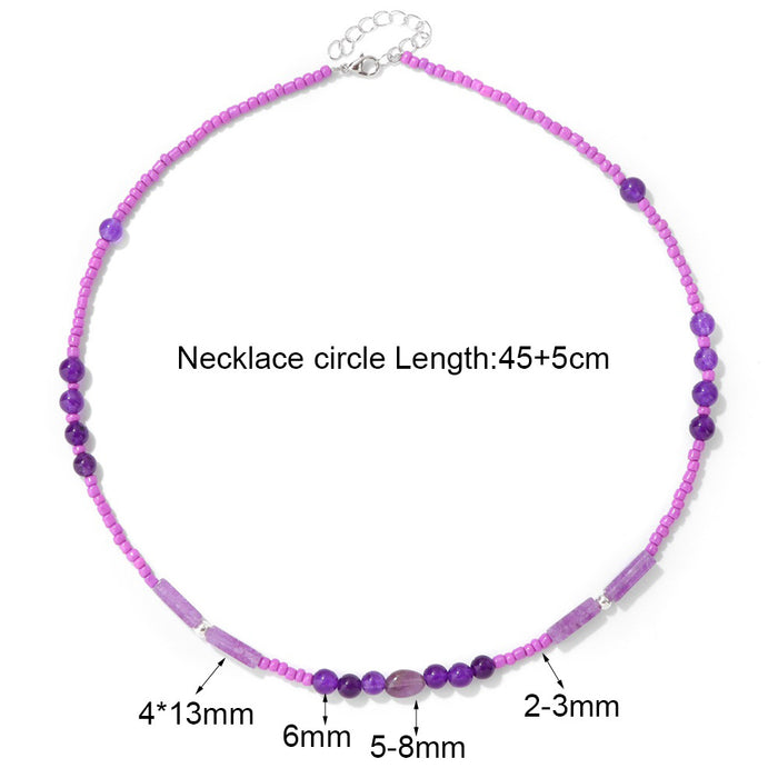Wholesale Stone bead necklace with colorful small beads choker necklace