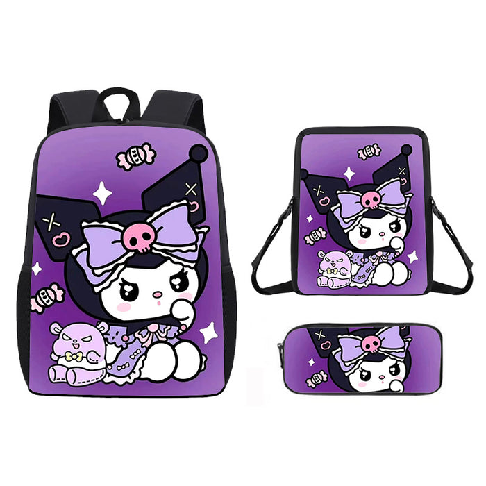 Wholesale Backpack Satchel Pencil Case Three-piece Student Schoolbag