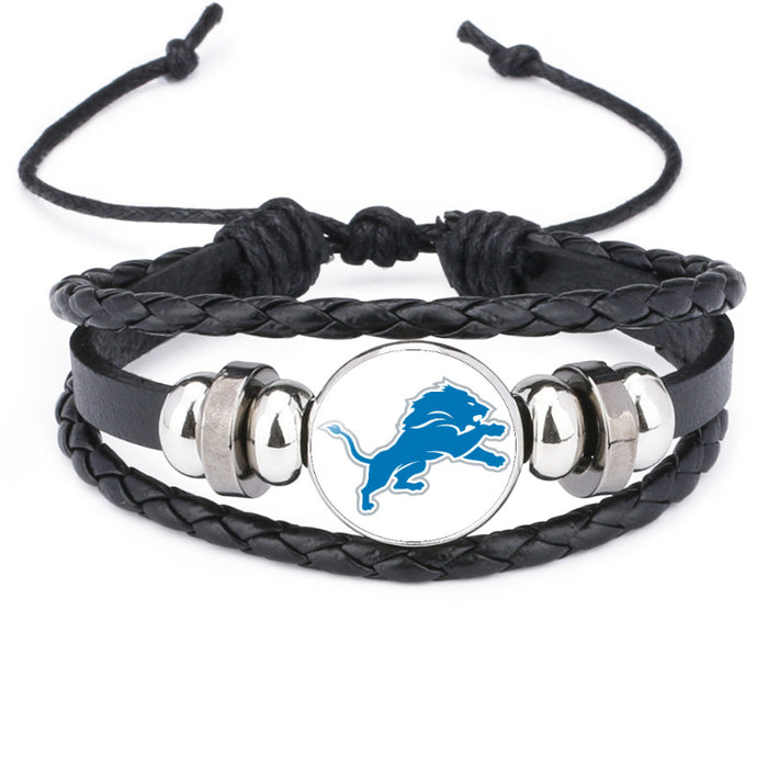 Wholesale Rugby Team Multi-layered Cowhide Bracelet JDC-BT-DM007