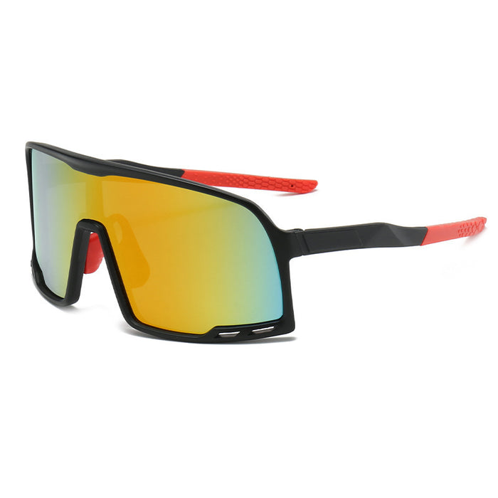 Wholesale New Fashionable Cycling Glasses Outdoor Sports Glasses Integrated Large Frame Sunglasses Colorful Reflective Mercury Sunglasses