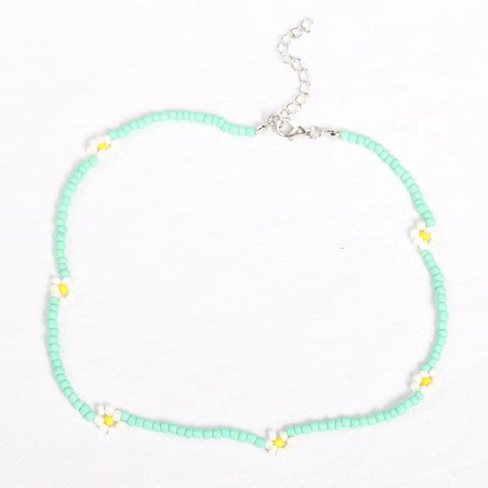 Wholesale Creative Rice Beads Small Flower Necklace JDC-NE-NHong001