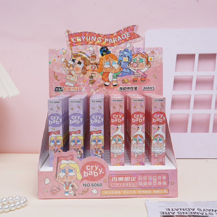 Wholesale small black doll signed pen retractable gel pen