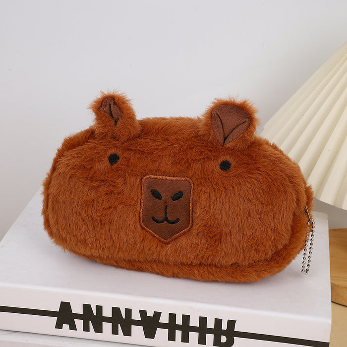 Wholesale Cute cartoon capybara plush pencil case