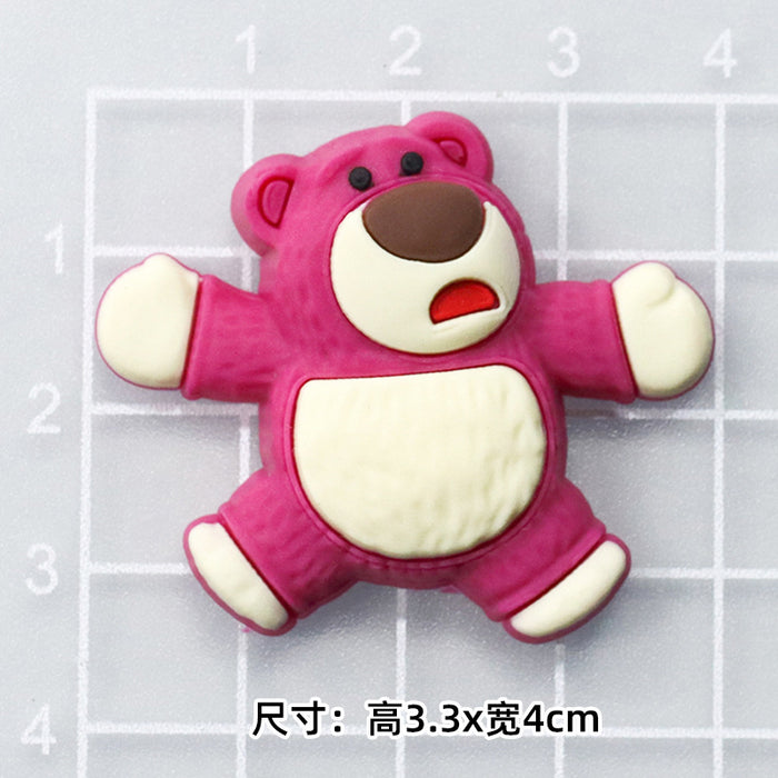 Wholesale 5pcs Cartoon bear soft rubber accessories cream rubber mobile phone case hole shoes hair accessories material bag