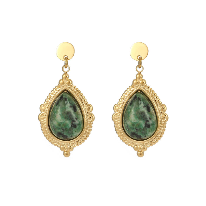 Wholesale 5pcs Irregular Turquoise Light Luxury Earrings