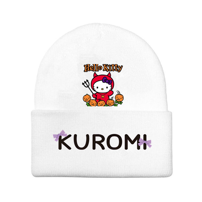 Wholesale New Halloween Kuromi Knitted Hat Cartoon Winter Woolen Hat JDC-FH-WDM014