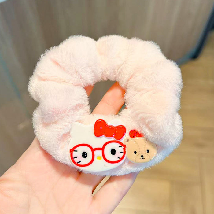 Wholesale Cute cartoon cat plush hair scrunchies