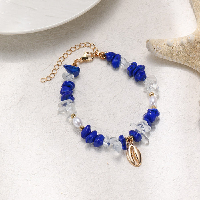 Wholesale Crabs, seahorses, starfish, seashells, soft pottery woven necklace, natural stone bracelet for women