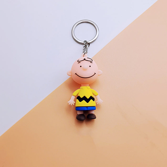 Wholesale  Cartoon Keychain Cute Soft Rubber Doll Car Key Chain Couple Bag Pendant