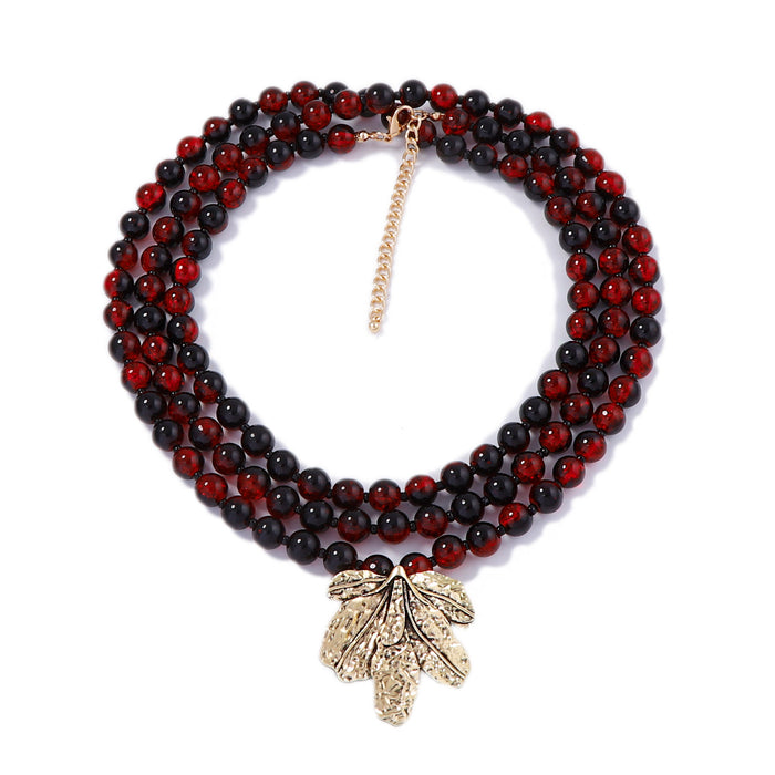 Wholesale Bohemian fashion alloy flower pendant multi-layer women's necklace