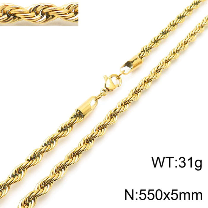 Wholesale Trendy Twist Chain Necklace Titanium Steel Jewelry