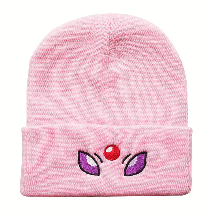 Wholesale Cartoon Cute Smiley Face Embroidery Acrylic Knitted Beanie JDC-FH-LvH015