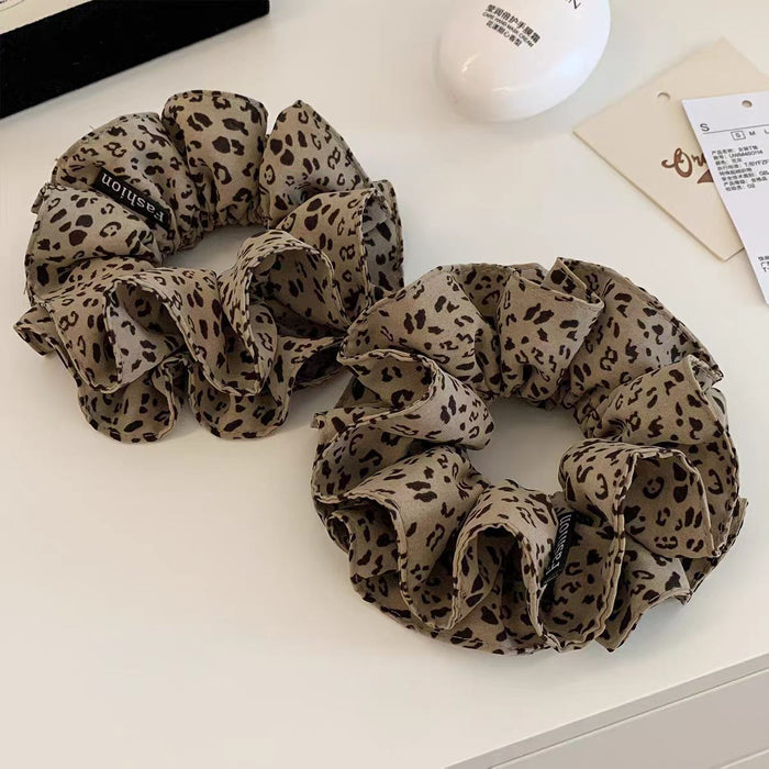 Wholesale Retro Large Leopard Print Scrunchies