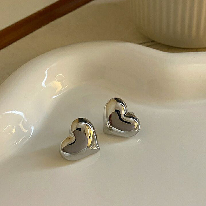 Wholesale S925 Silver Needle Heart Shaped Earrings Gold Plated Cherry Blossom Earrings