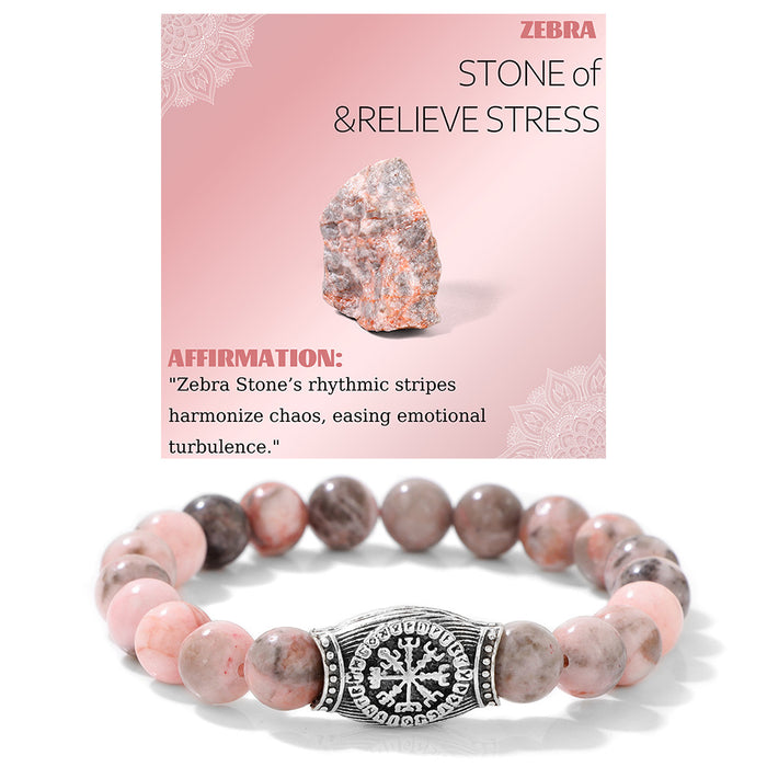 Wholesale Viking symbol bracelet with stone and gemstone bracelet