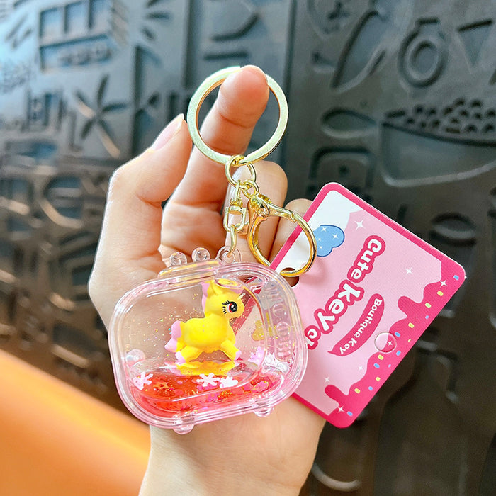 Wholesale Liquid-Filled Unicorn Quicksand Keychain