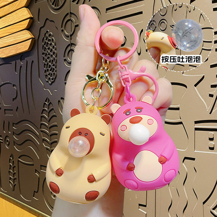 Wholesale cartoon card  bubble car key keychain decorative backpack