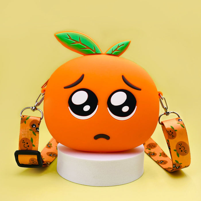 Wholesale Christmas  Orange Expression Bag Children's Silicone Bag  Coin Purse