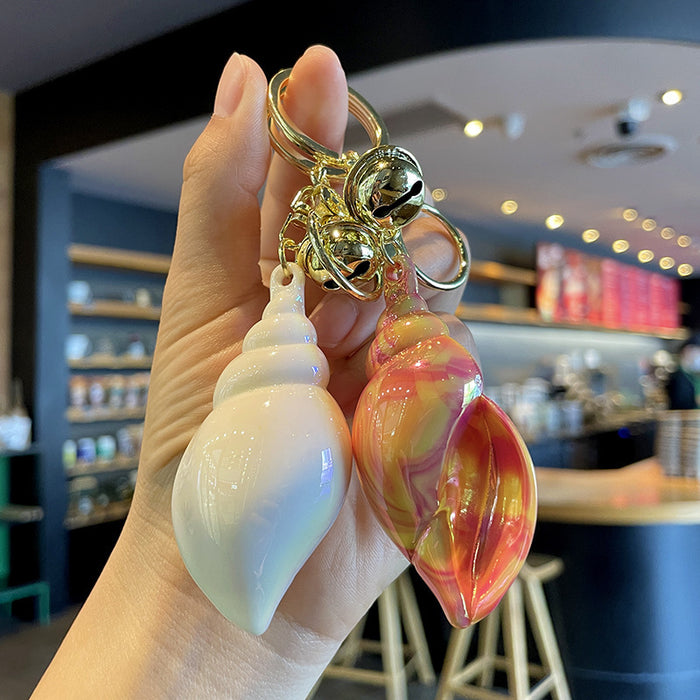 Wholesale Electroplated Colorful Conch Keychain Acrylic Conch Pendant