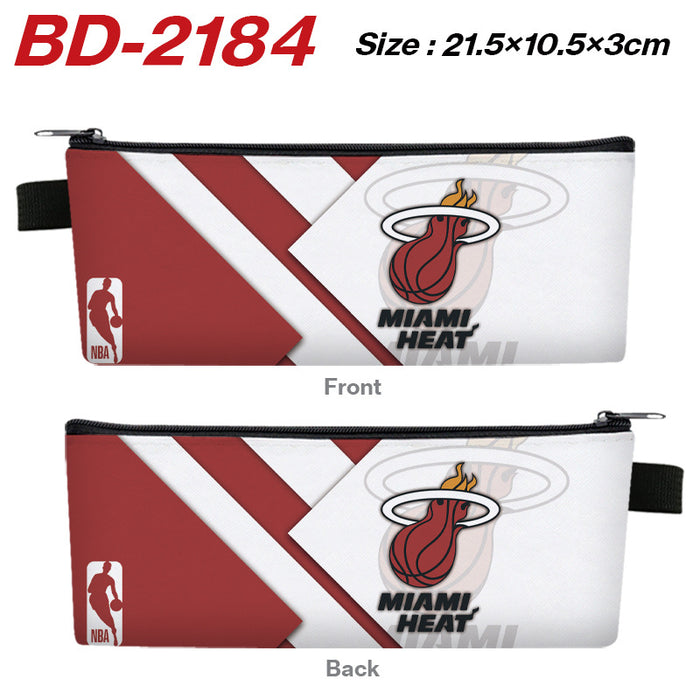 Wholesale Stylish PU Leather Zipper Pencil Pouch Cartoon Sports Team Stationery Organizer For Students Gift
