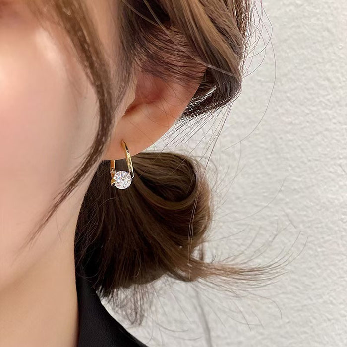 Wholesale Zircon Gold Hoop Earrings