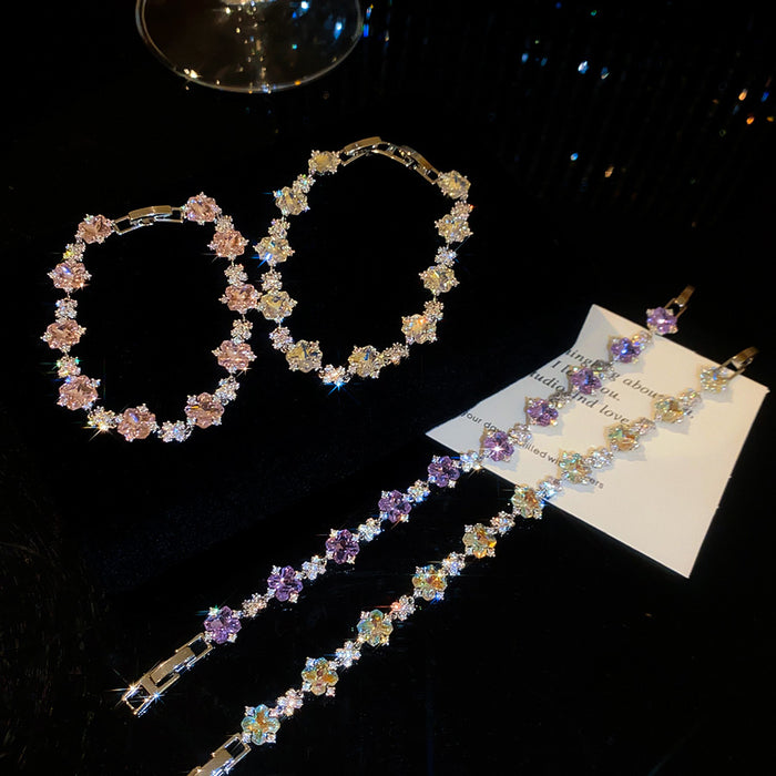 Wholesale Floral Rhinestone Inlaid Bracelet Fashion Jewelry Accessory