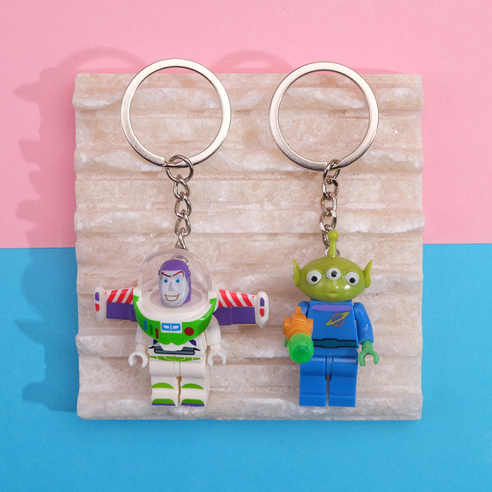 Wholesale of Cute Building Block Plastic Keychains JDC-KC-QMou022