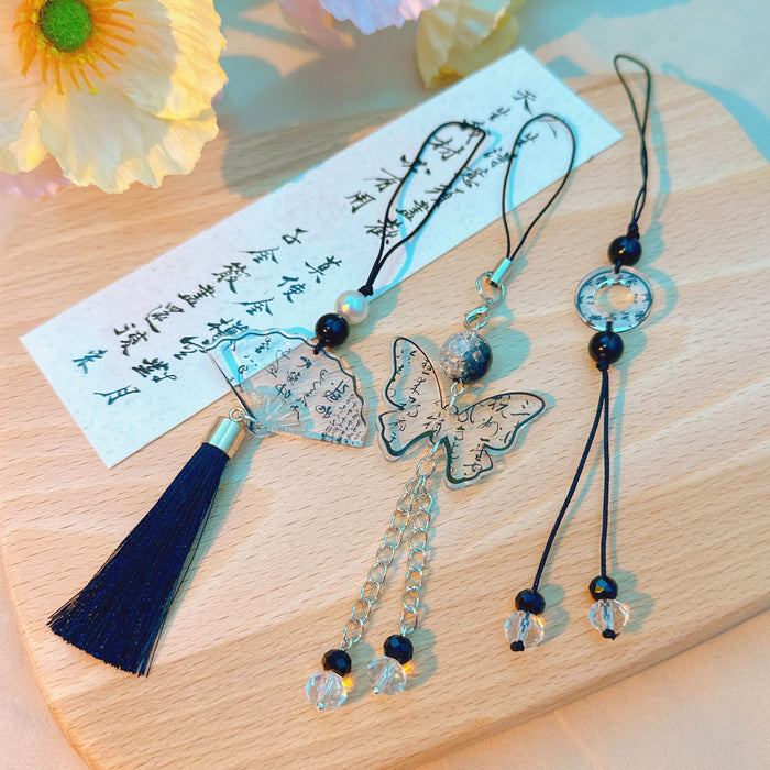 Wholesale Calligraphy Mobile Phone Chain Niche Gift Creative keychain Bag Hanging Ornaments