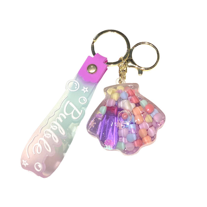 Wholesale Trendy Quicksand Large Shell Keychain Car Key Accessory MOQ≥2