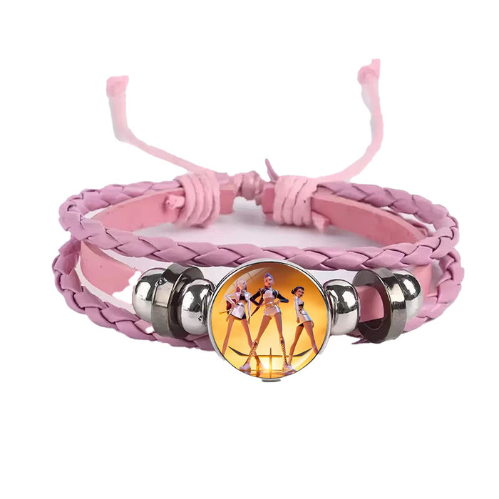 Wholesale KPOP Couple leather braided black bracelet