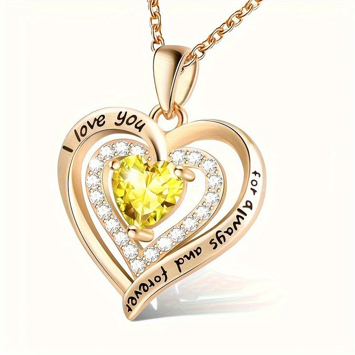 Wholesale December birthstone heart-shaped diamond necklaces