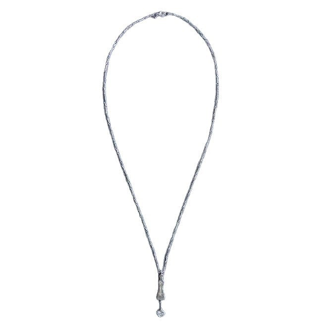 Wholesale Pure silver spliced necklace with personalized temperament, niche design, high-end styling, long sweater chain