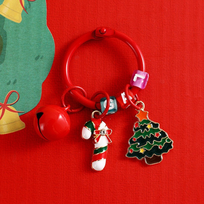 WholesaleCartoon Christmas small pendant creative metal keychain
