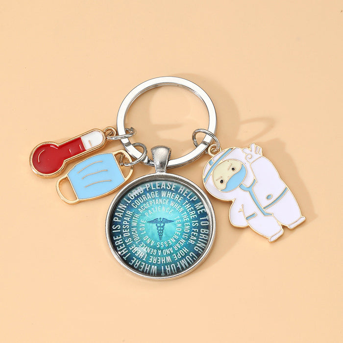 Wholesale Asian Nurses Day Doctor Time Gemstone Alloy Keychain JDC-KC-HuiWen002