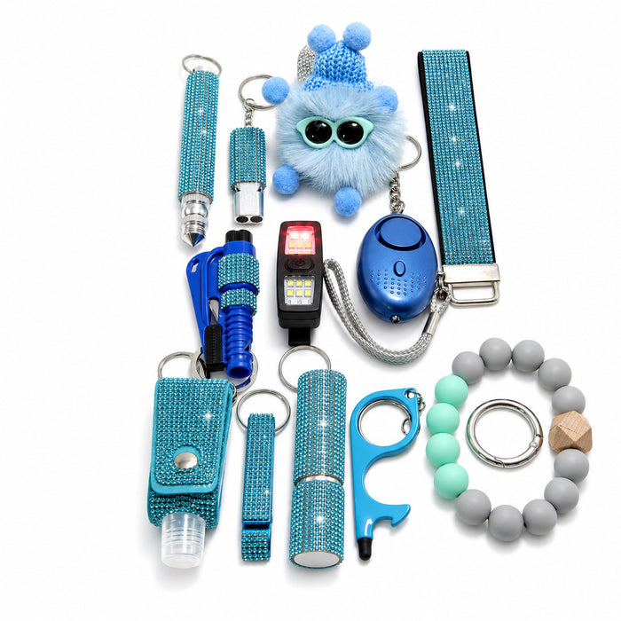 Wholesale 13 Piece Women S Night Safety Keychain Set Stainless Steel Commuting Casual Everyday Carry