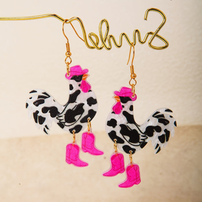 Wholesale Flat acrylic earrings Christmas funny creative animal earrings