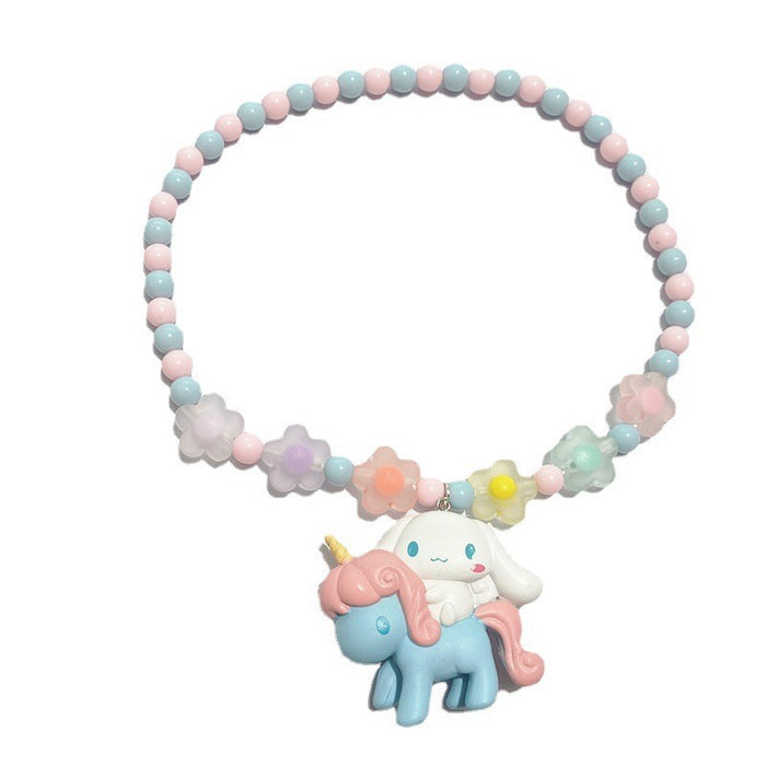 Wholesale Cartoon Necklace Unicorn Children' s Elastic Necklace Student Play Necklace