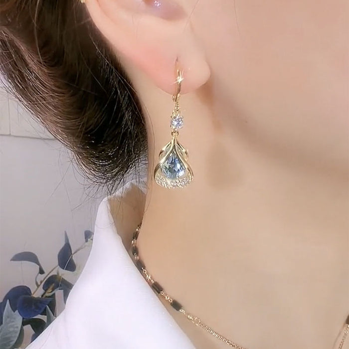Wholesale Lake blue earrings earrings personalized earrings earrings temperament earrings