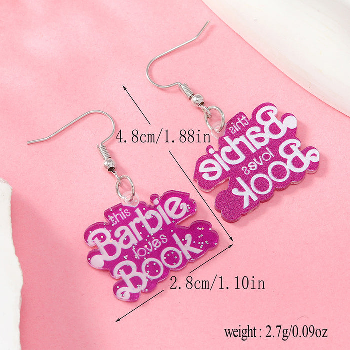 Wholesale Love Lady Apple Teacher Acrylic Earrings JDC-ES-FSY001