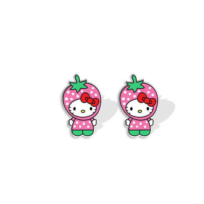 Wholesale Cartoon Kitten Acrylic Earrings JDC-ES-XiangL058