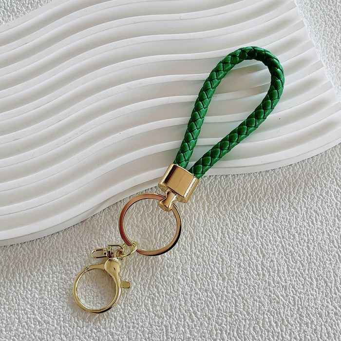 Wholesale  alloy head braided rope keychain pure alloy round dragon buckle pendant s car key ring