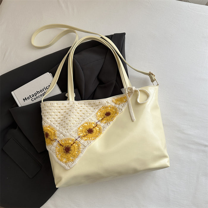 Wholesale PU Tote Bag Urban Simple Style Black Magnetic Closure Fashion